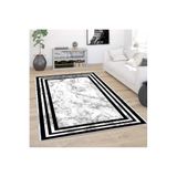 Rovigo Dijital Baskı Yıkanabilir Kaymaz Taban Salon Halısı Rvg0424, Beyaz, 180 x 300