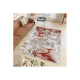 Rovigo Dijital Baskı Yıkanabilir Kaymaz Taban Salon Halısı Rvg0435, Bordo, 120 x 180