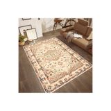Rovigo Dijital Baskı Yıkanabilir Kaymaz Taban Salon Halısı Rvg0441, Bej, 120 x 180