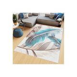Rovigo Dijital Baskı Yıkanabilir Kaymaz Taban Salon Halısı Rvg0449, Mavi, 160 x 300
