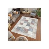 Rovigo Dijital Baskı Yıkanabilir Kaymaz Taban Salon Halısı Rvg0452, Krem Rengi, 180 x 250