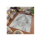 Rovigo Dijital Baskı Yıkanabilir Kaymaz Taban Salon Halısı Rvg0463, Gri, 180 x 300