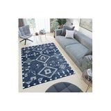 Rovigo Dijital Baskı Yıkanabilir Kaymaz Taban Salon Halısı Rvg0468, Lacivert, 180 x 250