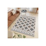 Rovigo Dijital Baskı Yıkanabilir Kaymaz Taban Salon Halısı Rvg0480, Gri, 50 x 80