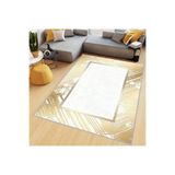 Rovigo Dijital Baskı Yıkanabilir Kaymaz Taban Salon Halısı Rvg0487, Sarı, 120 x 180