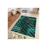 Rovigo Dijital Baskı Yıkanabilir Kaymaz Taban Salon Halısı Rvg0489, Yeşil, 120 x 180