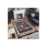 Rovigo Dijital Baskı Yıkanabilir Kaymaz Taban Salon Halısı Rvg0514, Siyah, 180 x 250