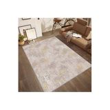 Rovigo Dijital Baskı Yıkanabilir Kaymaz Taban Salon Halısı Rvg0536, Bej, 120 x 180