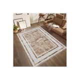 Rovigo Dijital Baskı Yıkanabilir Kaymaz Taban Salon Halısı Rvg0555, Kahverengi, 120 x 180