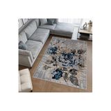 Rovigo Dijital Baskı Yıkanabilir Kaymaz Taban Salon Halısı Rvg0556, Gri, 180 x 300