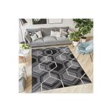 Rovigo Dijital Baskı Yıkanabilir Kaymaz Taban Salon Halısı Rvg0563, Siyah, 180 x 250