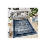 Rovigo Dijital Baskı Yıkanabilir Kaymaz Taban Salon Halısı Rvg0568, Mavi, 50 x 80