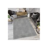 Rovigo Dijital Baskı Yıkanabilir Kaymaz Taban Salon Halısı Rvg0583, Gri, 120 x 180