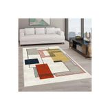 Rovigo Dijital Baskı Yıkanabilir Kaymaz Taban Salon Halısı Rvg0584, Krem Rengi, 180 x 250