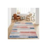 Rovigo Dijital Baskı Yıkanabilir Kaymaz Taban Salon Halısı Rvg0591, Mavi, 120 x 180