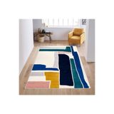 Rovigo Dijital Baskı Yıkanabilir Kaymaz Taban Salon Halısı Rvg0594, Mavi, 180 x 250