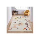 Rovigo Dijital Baskı Yıkanabilir Kaymaz Taban Salon Halısı Rvg0601, Bej, 180 x 250