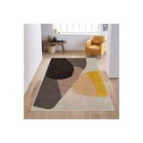 Rovigo Dijital Baskı Yıkanabilir Kaymaz Taban Salon Halısı Rvg0610, Sarı, 180 x 250