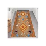 Rovigo Dijital Baskı Yıkanabilir Kaymaz Taban Salon Halısı Rvg0630, Kahverengi, 120 x 180