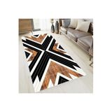 Rovigo Dijital Baskı Yıkanabilir Kaymaz Taban Salon Halısı Rvg0644, Kahverengi, 120 x 180