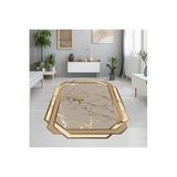 Rovigo Dijital Baskı Yıkanabilir Kaymaz Taban Salon Halısı Rvg0665-sd706, Sarı, 50 x 80