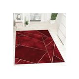 Rovigo Dijital Baskı Yıkanabilir Kaymaz Taban Salon Halısı RVG0669, Bordo, 50 x 80