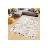 Rovigo Dijital Baskı Yıkanabilir Kaymaz Taban Salon Halısı RVG0670, Krem Rengi, 120 x 180
