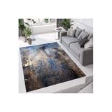 Rovigo Dijital Baskı Yıkanabilir Kaymaz Taban Salon Halısı RVG0671, Mavi, 180 x 250
