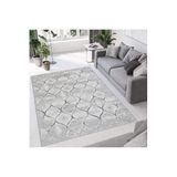 Rovigo Dijital Baskı Yıkanabilir Kaymaz Taban Salon Halısı RVG0672, Gri, 120 x 180