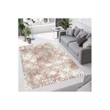 Rovigo Dijital Baskı Yıkanabilir Kaymaz Taban Salon Halısı RVG0674, Krem Rengi, 180 x 300