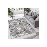 Rovigo Dijital Baskı Yıkanabilir Kaymaz Taban Salon Halısı RVG0676, Gri, 160 x 300