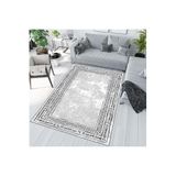 Rovigo Dijital Baskı Yıkanabilir Kaymaz Taban Salon Halısı RVG1000, Gri, 120 x 180