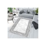 Rovigo Dijital Baskı Yıkanabilir Kaymaz Taban Salon Halısı RVG1001, Gri, 160 x 300