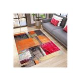 Rovigo Dijital Baskı Yıkanabilir Kaymaz Taban Salon Halısı RVG1025, Turuncu, 180 x 250