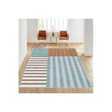 Rovigo Dijital Baskı Yıkanabilir Kaymaz Taban Salon Halısı RVG1028, Mavi, 160 x 300