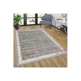 Rovigo Dijital Baskı Yıkanabilir Kaymaz Taban Salon Halısı RVG1035, Gri, 180 x 300
