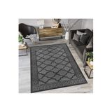 Rovigo Dijital Baskı Yıkanabilir Kaymaz Taban Salon Halısı RVG1046, Siyah, 120 x 180