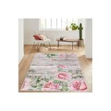 Rovigo Dijital Baskı Yıkanabilir Kaymaz Taban Salon Halısı RVG1059, Pembe, 120 x 180
