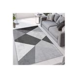 Rovigo Dijital Baskı Yıkanabilir Kaymaz Taban Salon Halısı RVG1061, Gri, 120 x 180