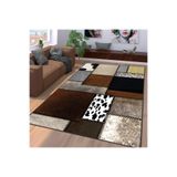 Rovigo Dijital Baskı Yıkanabilir Kaymaz Taban Salon Halısı RVG1074, Kahve, 50 x 80
