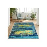 Rovigo Dijital Baskı Yıkanabilir Kaymaz Taban Salon Halısı RVG1078, Mavi, 120 x 180