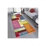 Rovigo Dijital Baskı Yıkanabilir Kaymaz Taban Salon Halısı RVG1086, Kırmızı, 80 x 200