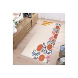 Rovigo Dijital Baskı Yıkanabilir Kaymaz Taban Salon Halısı RVG1087, Bej, 160 x 300