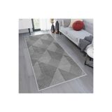 Rovigo Dijital Baskı Yıkanabilir Kaymaz Taban Salon Halısı RVG1088, Gri, 100 x 300