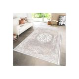 Rovigo Dijital Baskı Yıkanabilir Kaymaz Taban Salon Halısı RVG1121, Bej, 100 x 300
