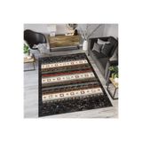Rovigo Dijital Baskı Yıkanabilir Kaymaz Taban Salon Halısı RVG1149, Siyah, 120 x 180