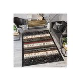 Rovigo Dijital Baskı Yıkanabilir Kaymaz Taban Salon Halısı RVG1149, Siyah, 180 x 250
