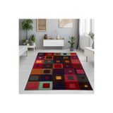 Rovigo Dijital Baskı Yıkanabilir Kaymaz Taban Salon Halısı RVG1154, Kırmızı, 120 x 180
