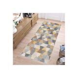 Rovigo Dijital Baskı Yıkanabilir Kaymaz Taban Salon Halısı RVG1158, Sarı, 160 x 300