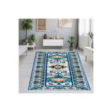 Rovigo Dijital Baskı Yıkanabilir Kaymaz Taban Salon Halısı RVG1163, Yeşil, 180 x 250